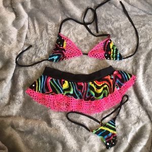 Neon bikini dance outfit